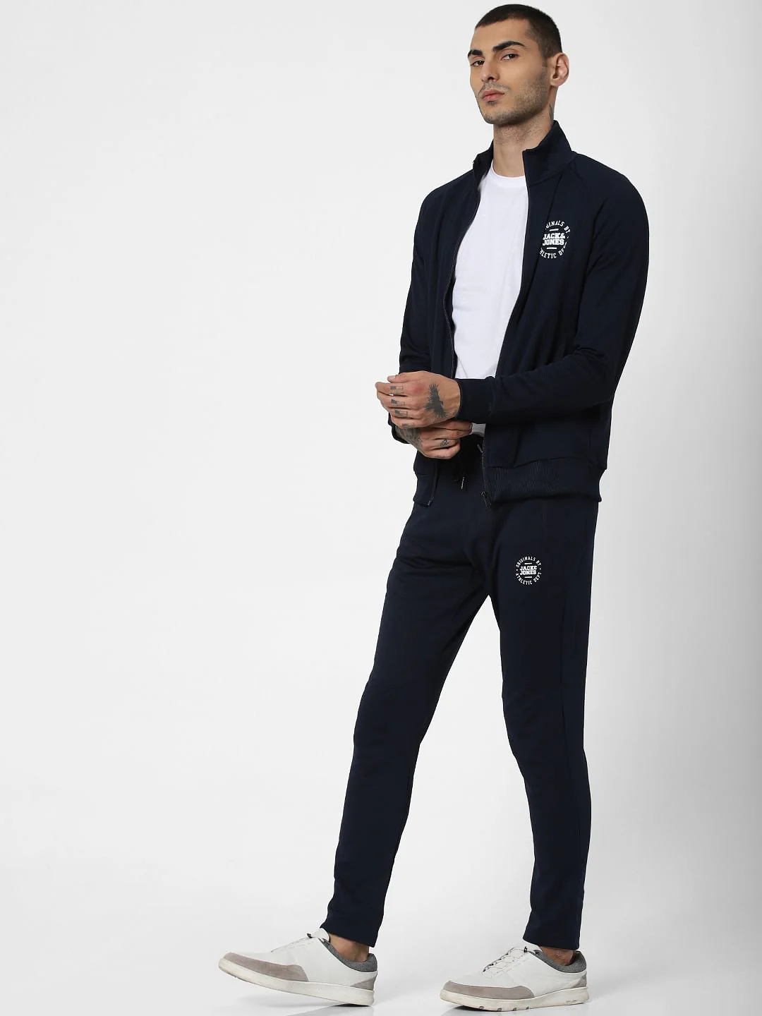 Navy Blue Textured Trackpants - Image 5