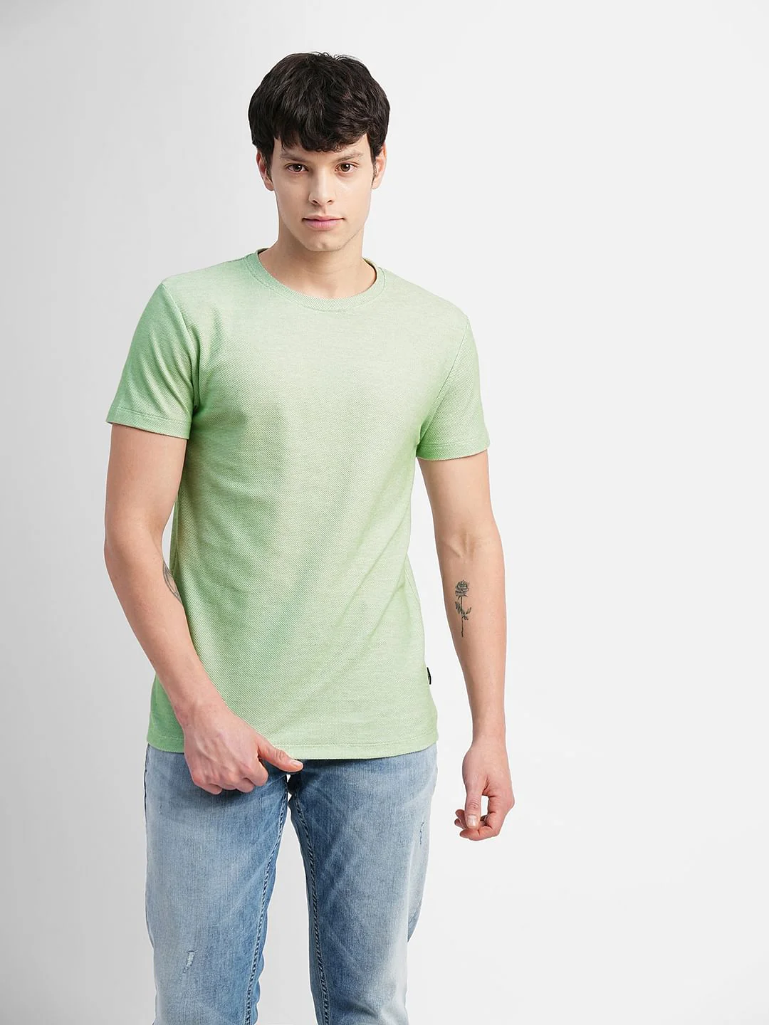 Light Green Crew Neck T-shirt - Image 2