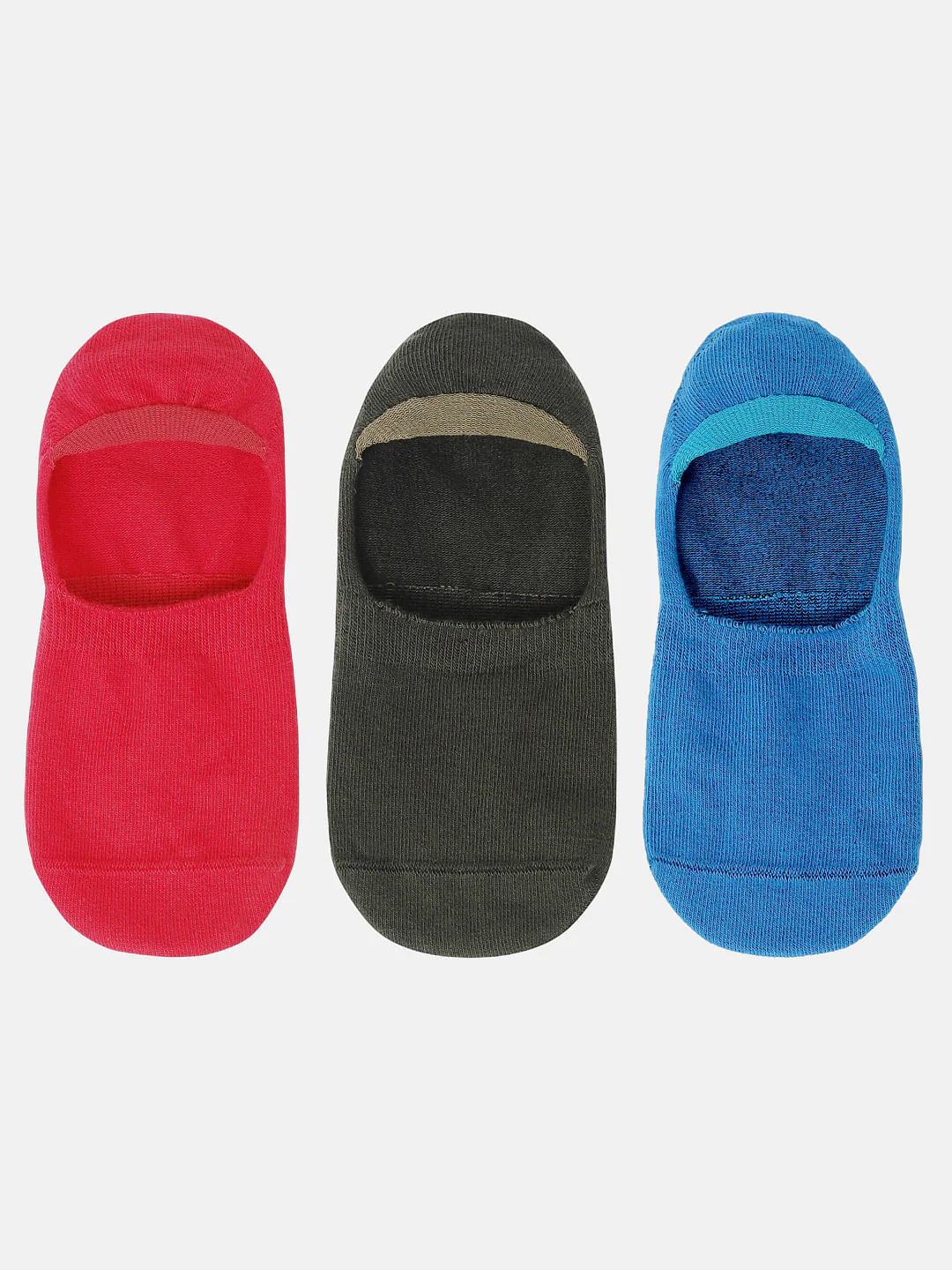 Pack of Three No Show Socks - Green, Red & Blue - Image 5