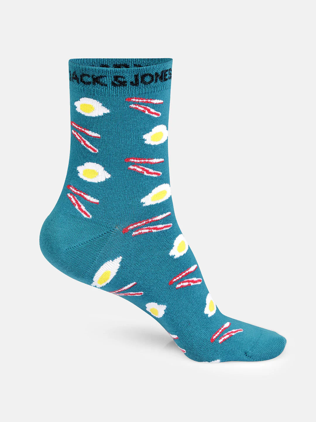 Teal Printed Mid Calf Length Socks - Image 2