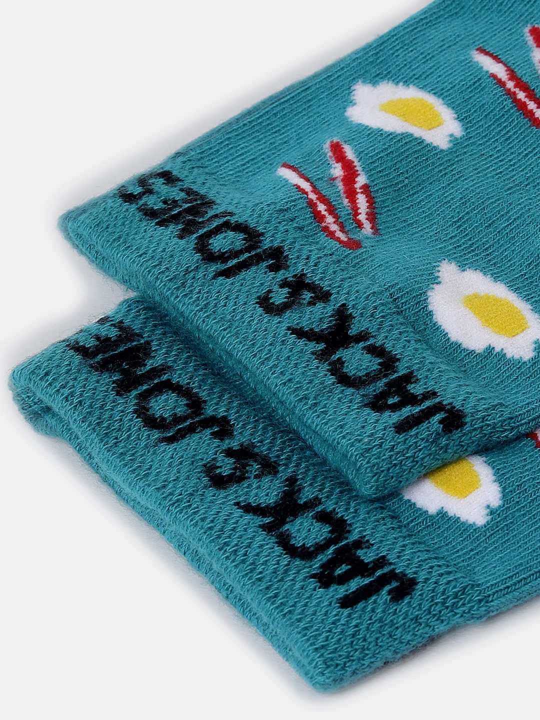Teal Printed Mid Calf Length Socks - Image 5