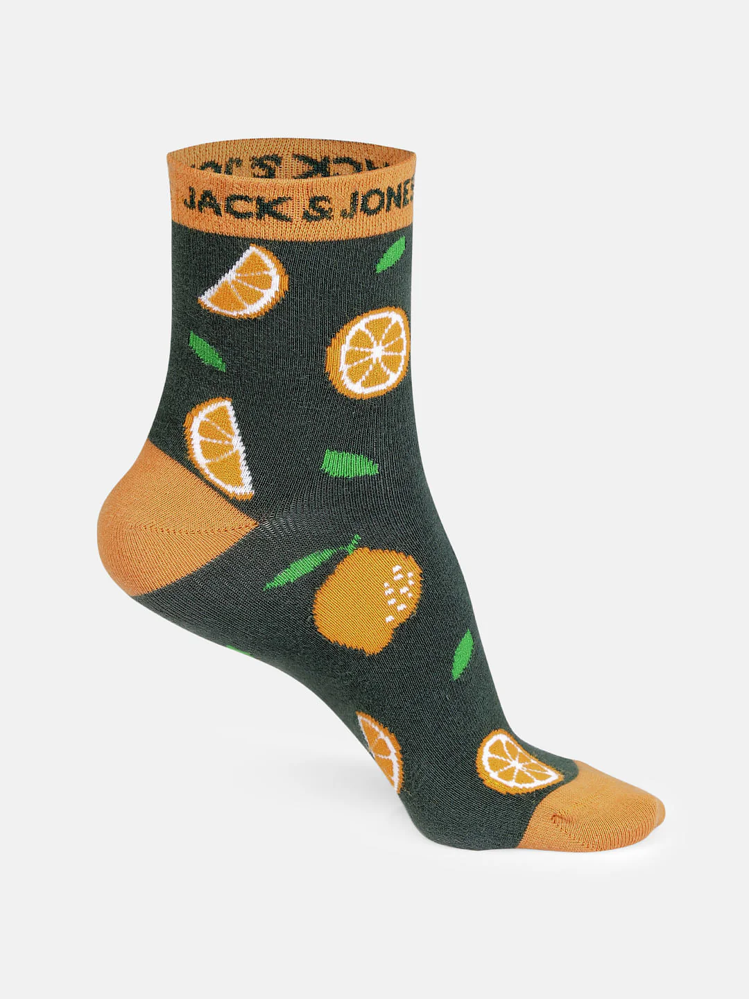Green Printed Mid Calf Length Socks - Image 2