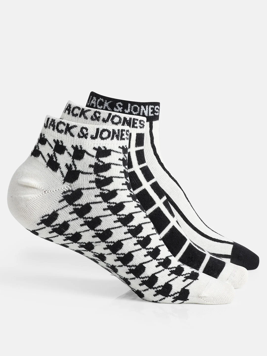 Pack of 3 Monochrome Ankle Length Socks