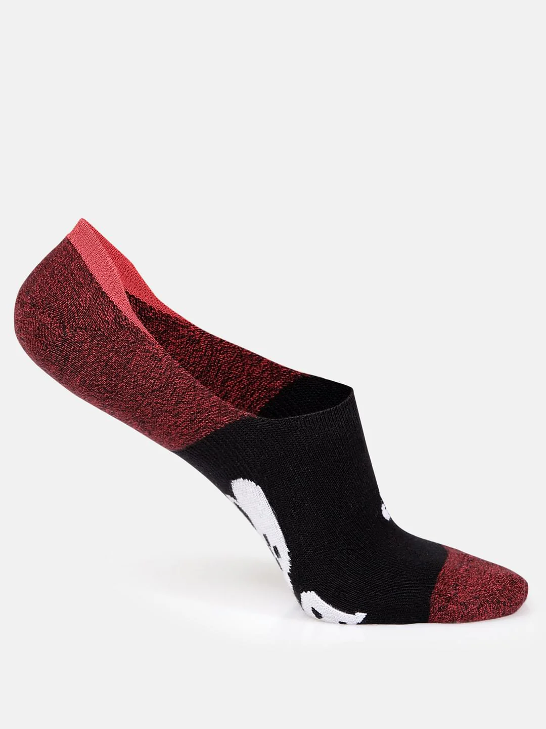 Pack of Two No Show Socks - Dark Grey & Red - Image 3