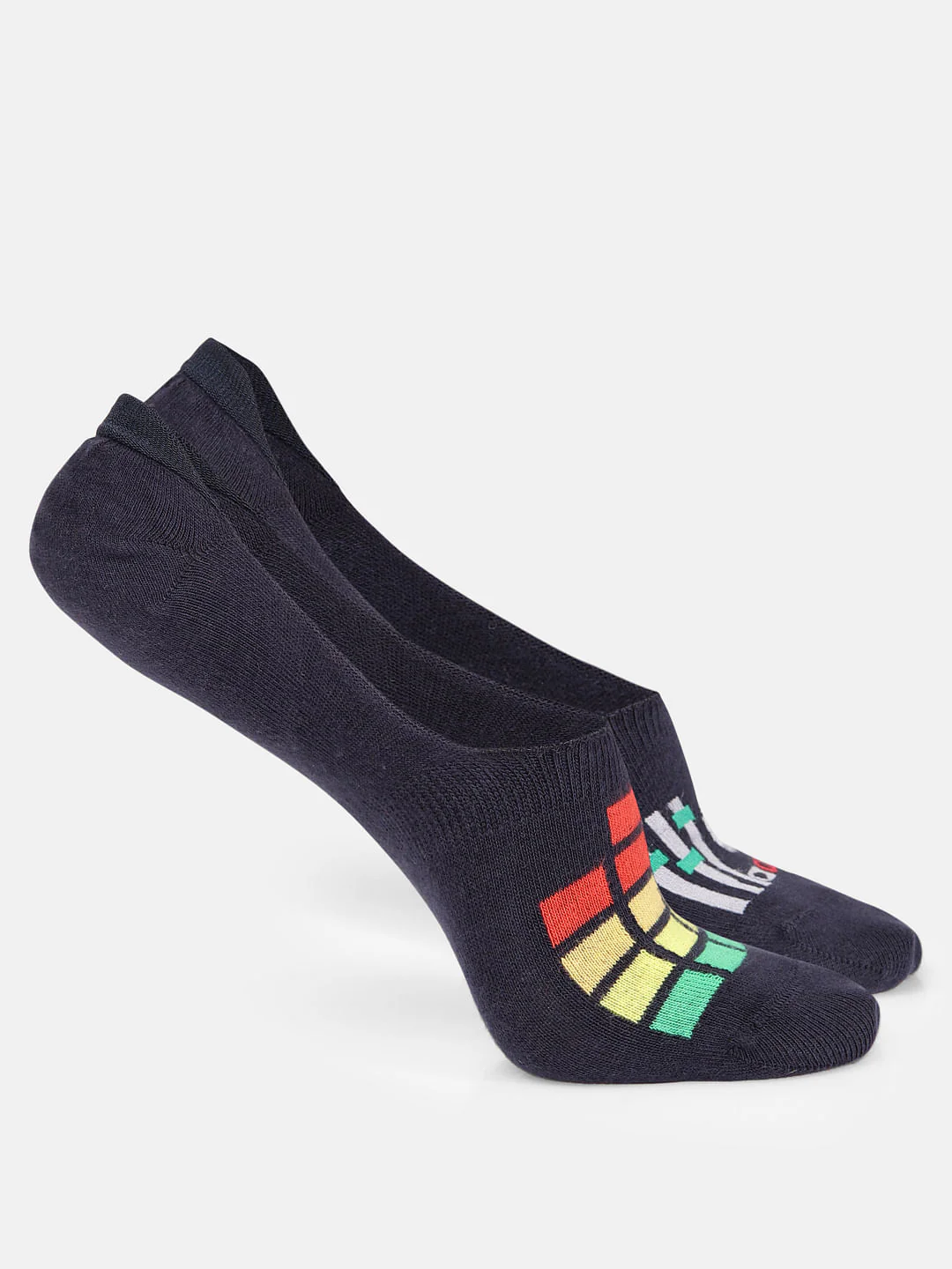 Pack of Two No Show Socks - Black & Blue