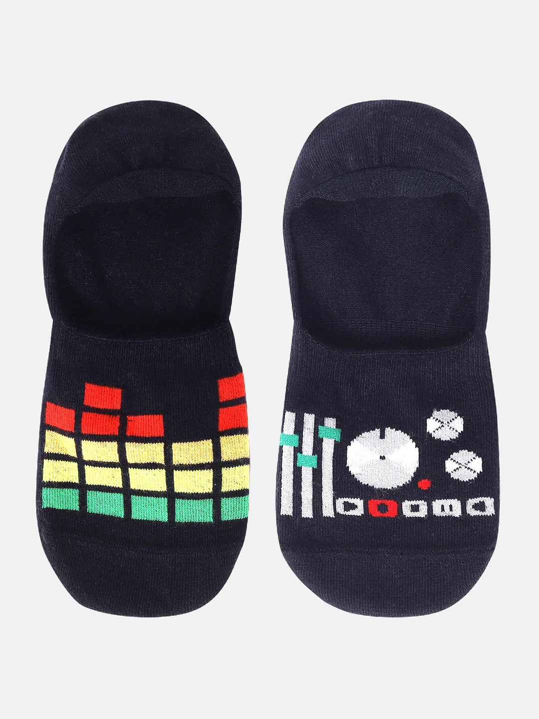 Pack of Two No Show Socks - Black & Blue - Image 4