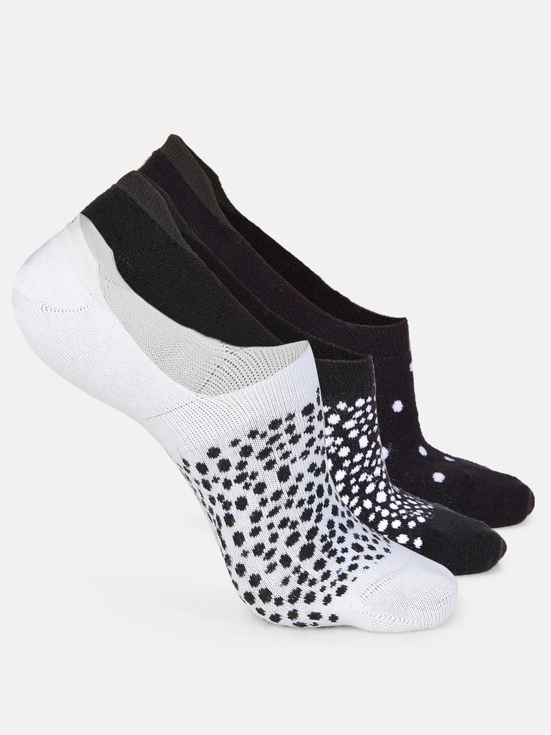 Pack of Three Monochrome No Show Socks