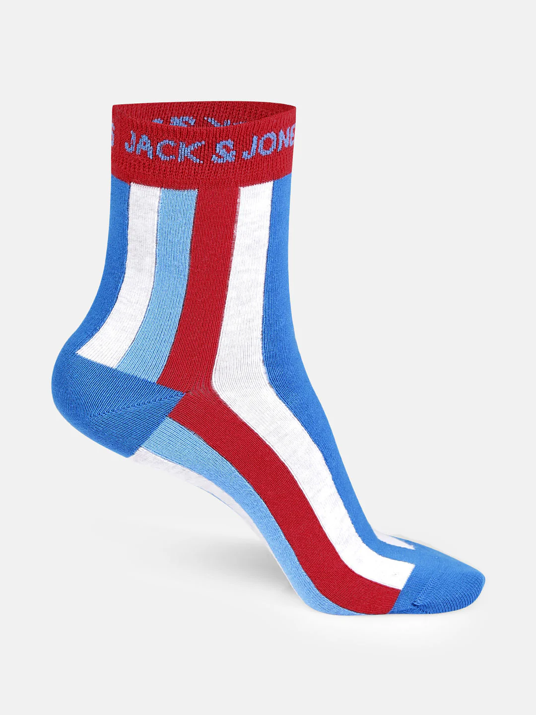 Blue Striped Mid Calf Length Socks - Image 2
