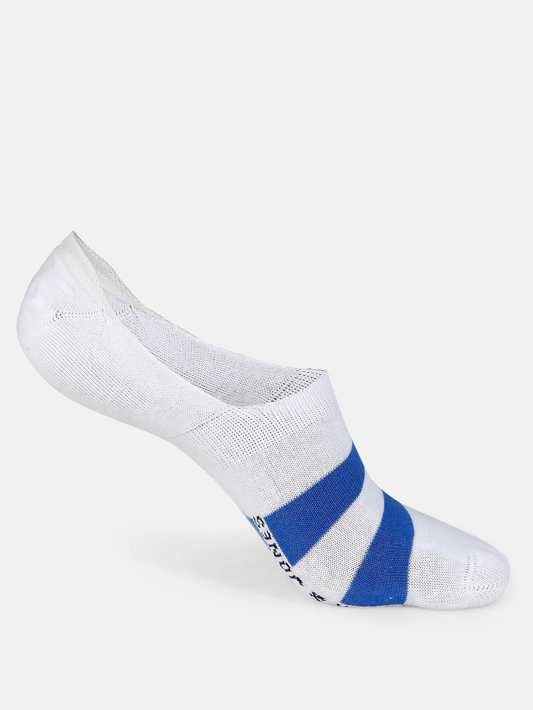 Pack of Three No Show Socks - Black, Blue & White - Image 4