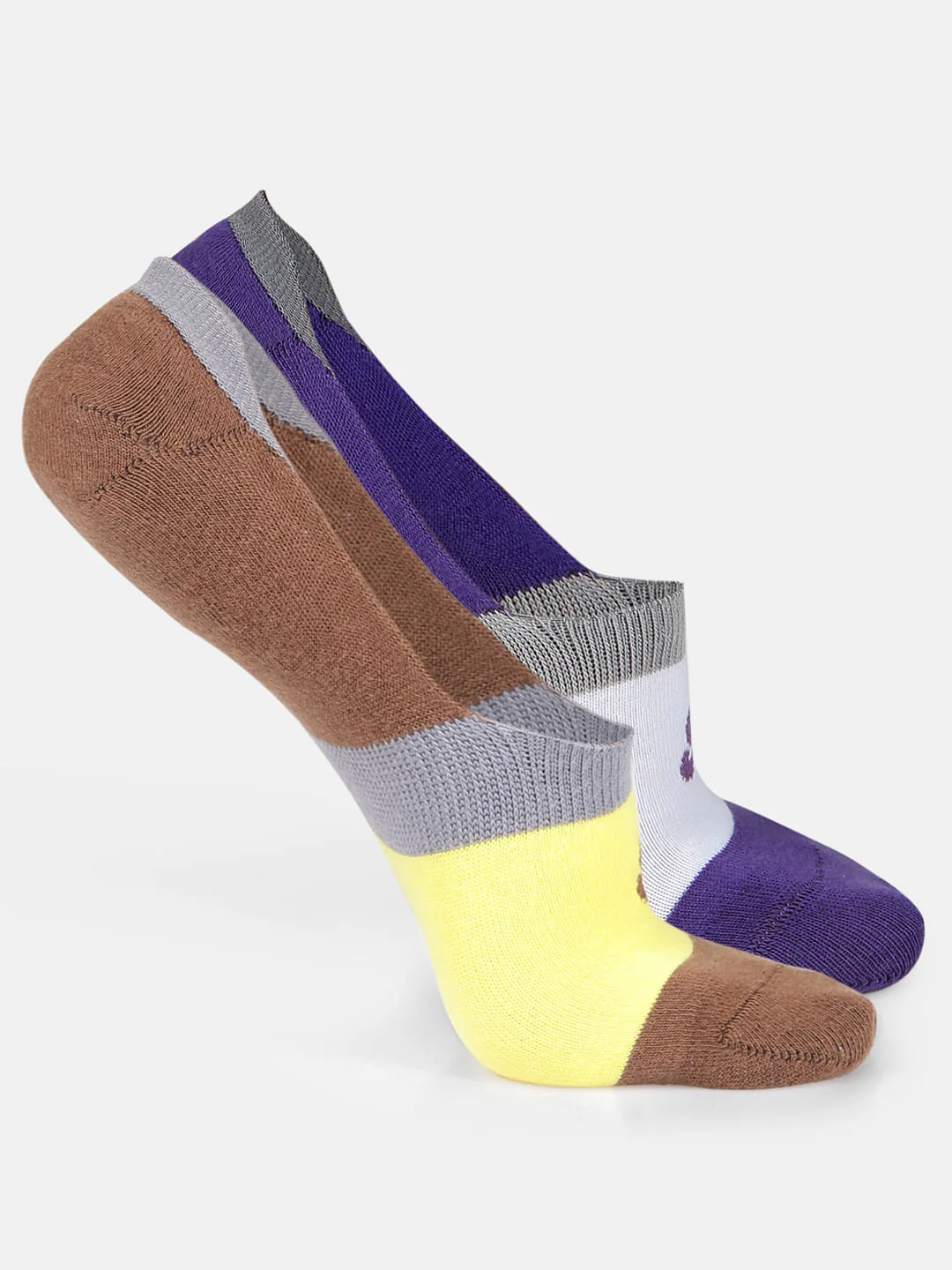 Pack of Two Colourblocked No Show Socks
