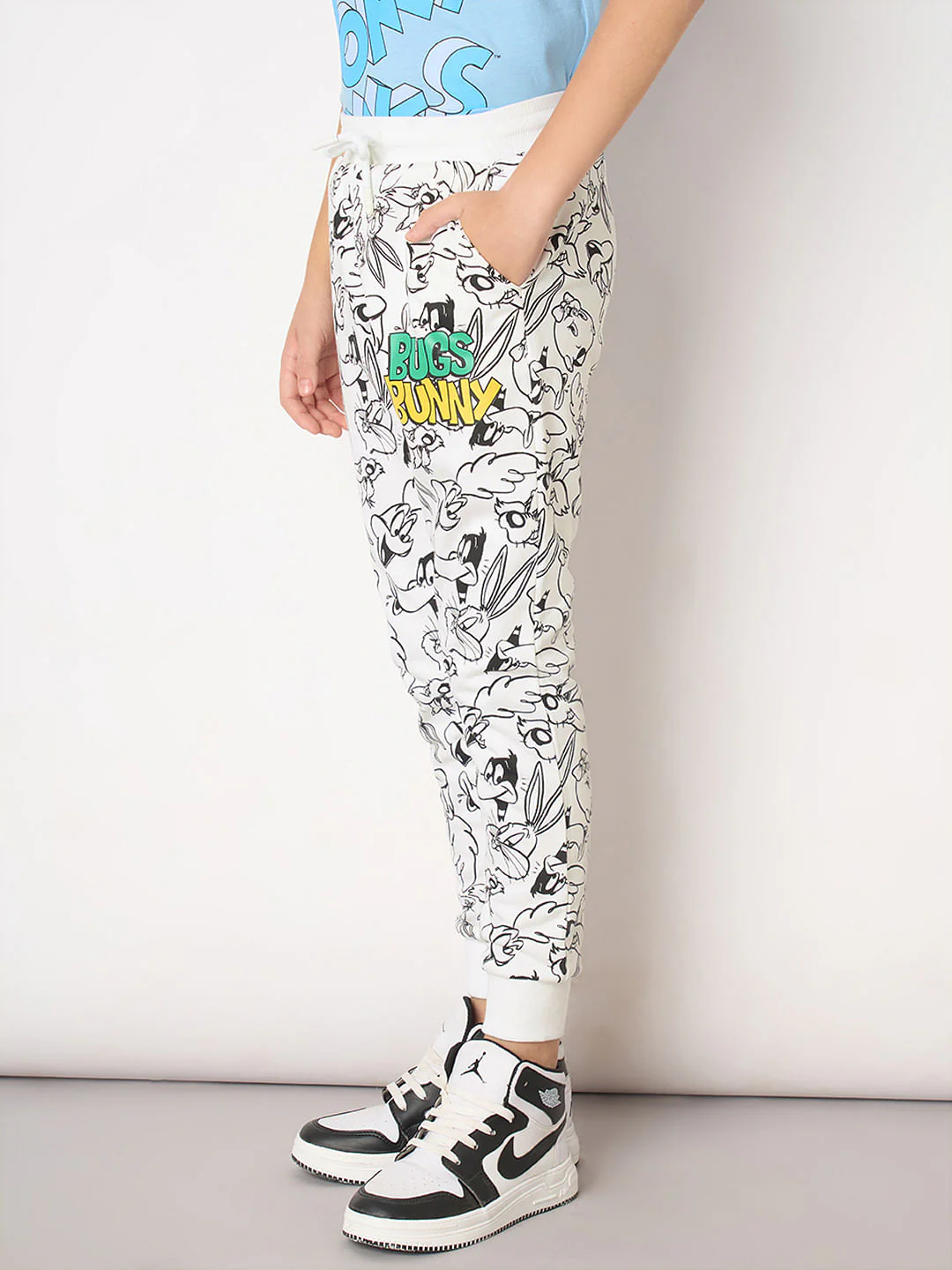 Looney Tunes White Printed Co-ord Set Sweatpants - Image 3