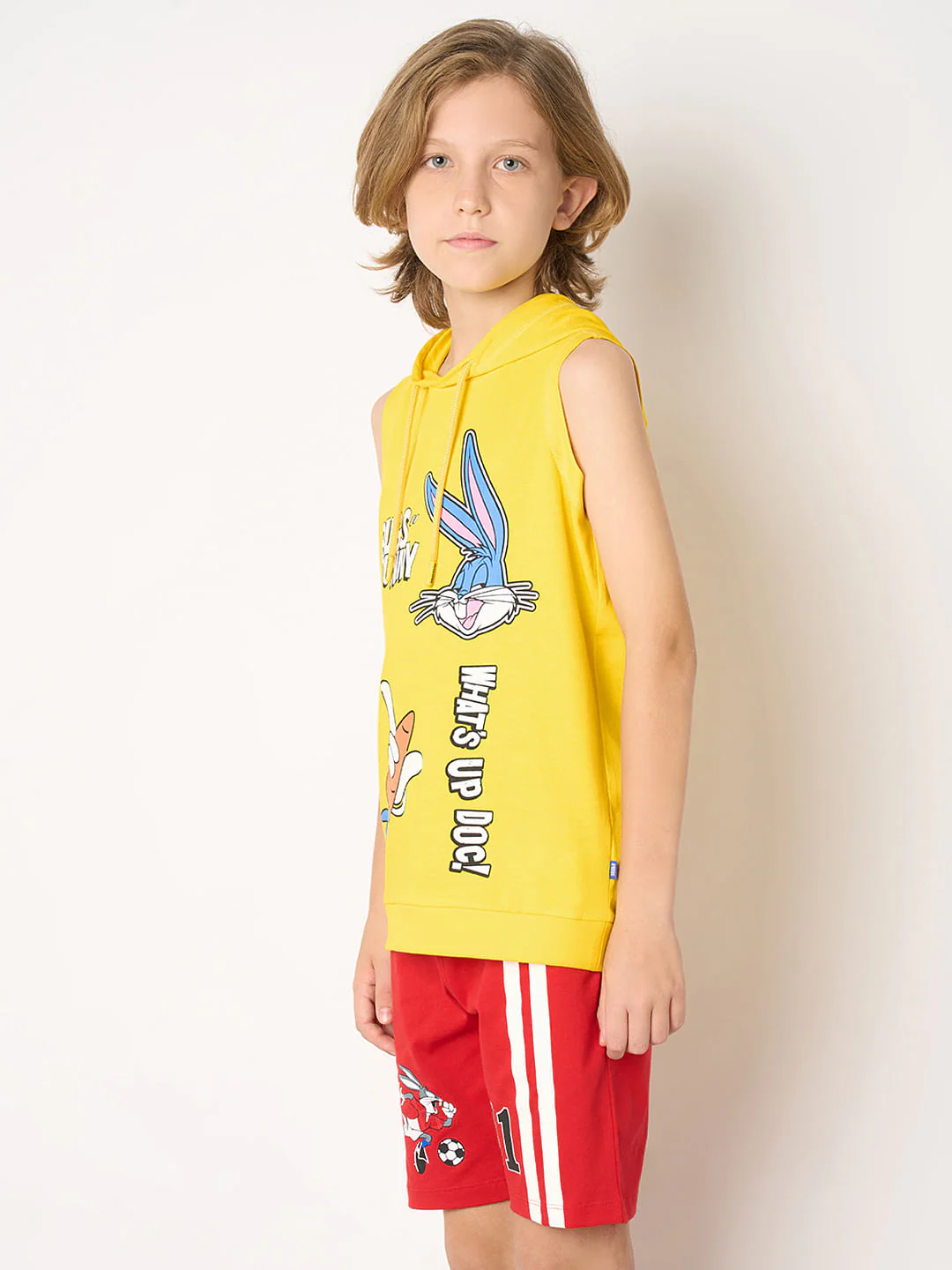 Looney Tunes Yellow Bugs Bunny Hooded T-shirt - Image 3
