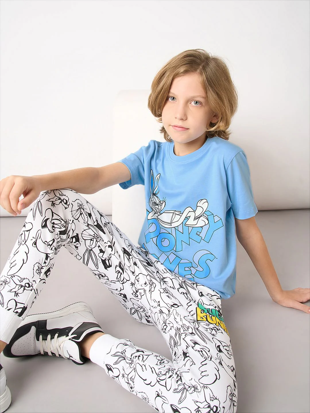 Looney Tunes Blue Bugs Bunny Print T-shirt