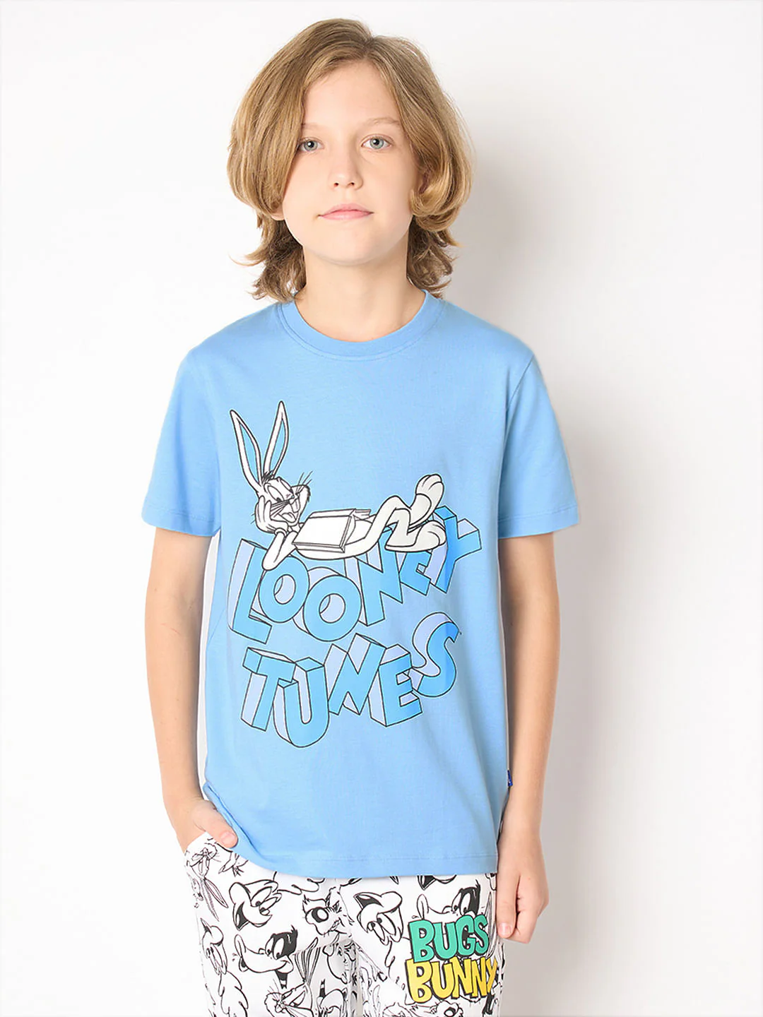 Looney Tunes Blue Bugs Bunny Print T-shirt - Image 2