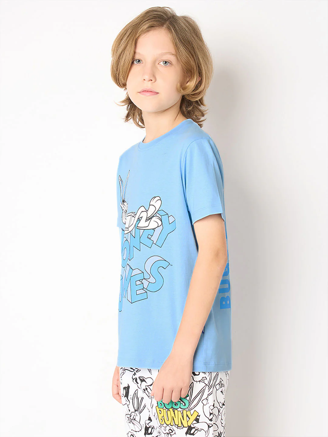 Looney Tunes Blue Bugs Bunny Print T-shirt - Image 3