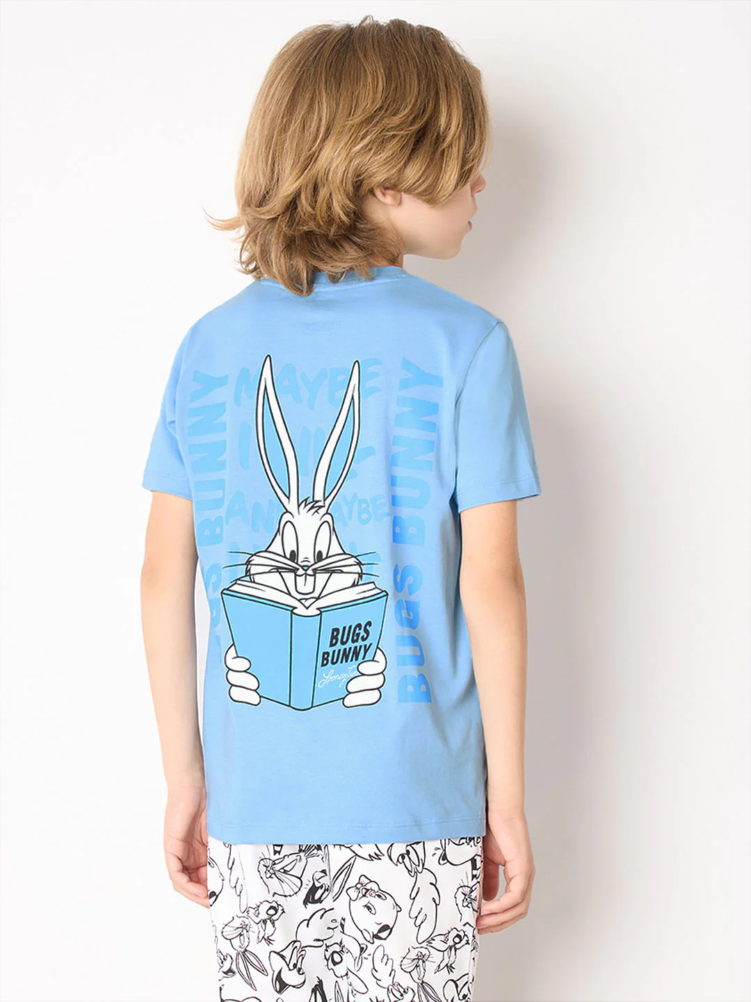 Looney Tunes Blue Bugs Bunny Print T-shirt - Image 4