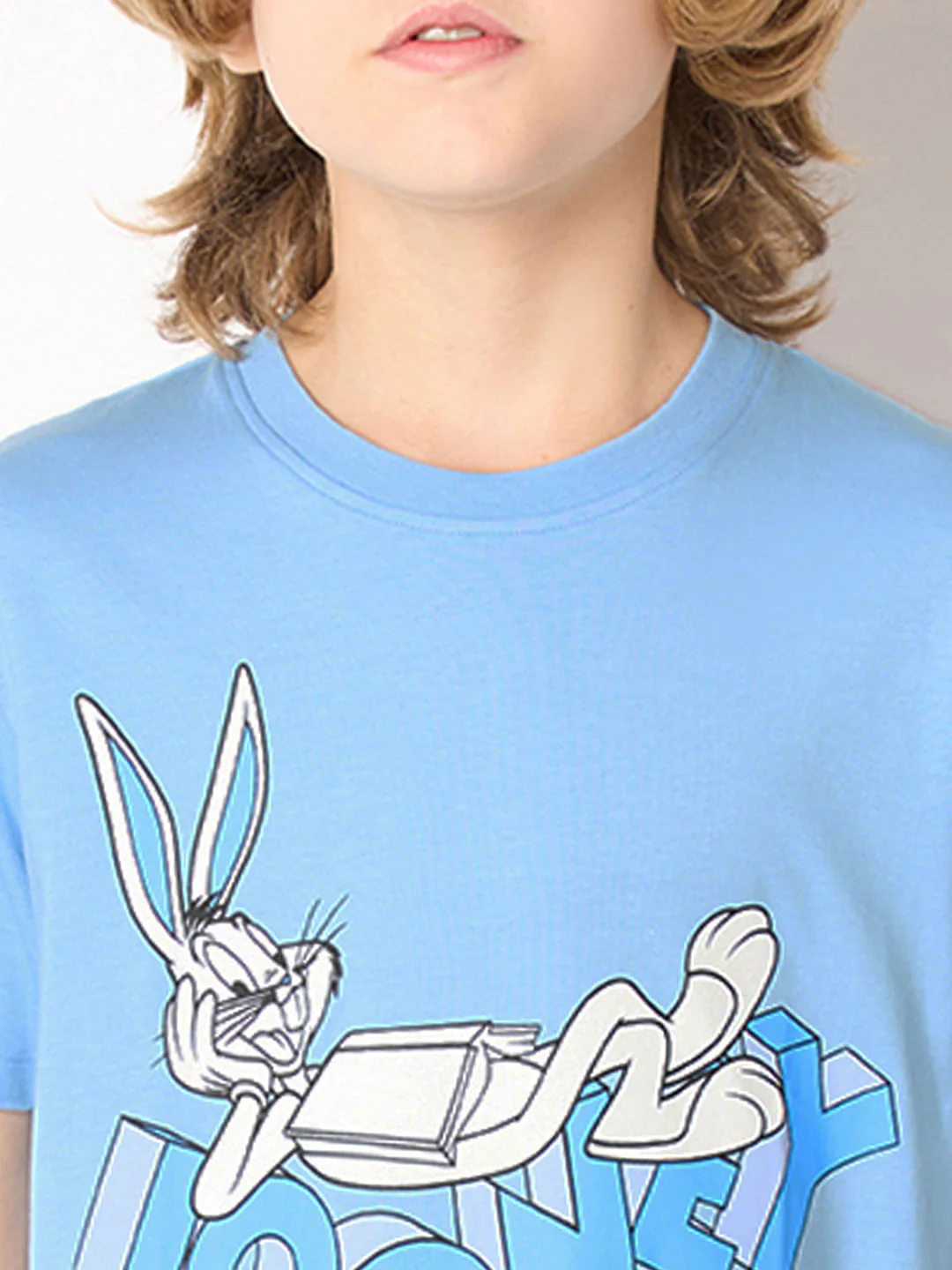 Looney Tunes Blue Bugs Bunny Print T-shirt - Image 6
