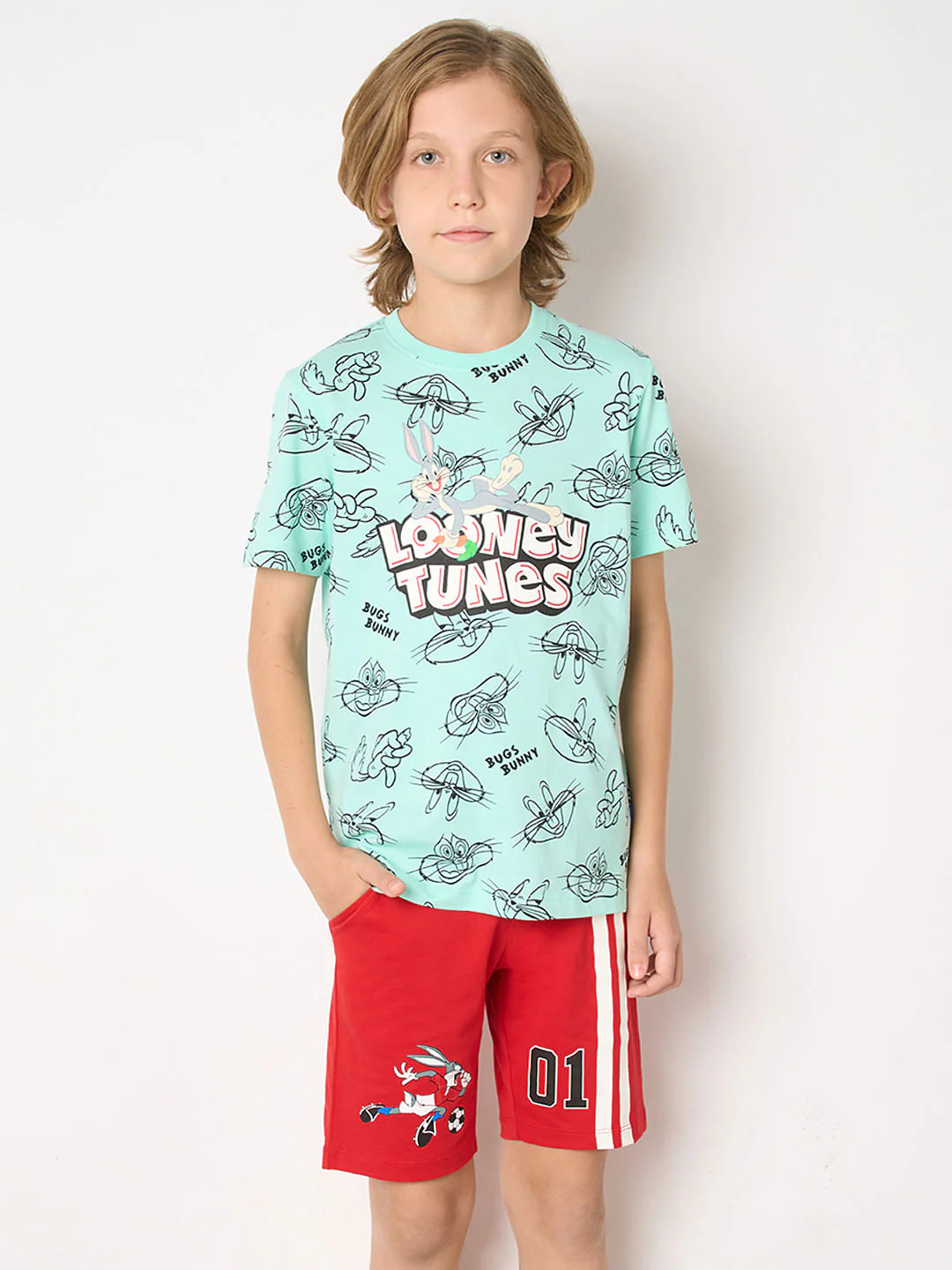 Looney Tunes Blue Bugs Bunny Print T-shirt - Image 2