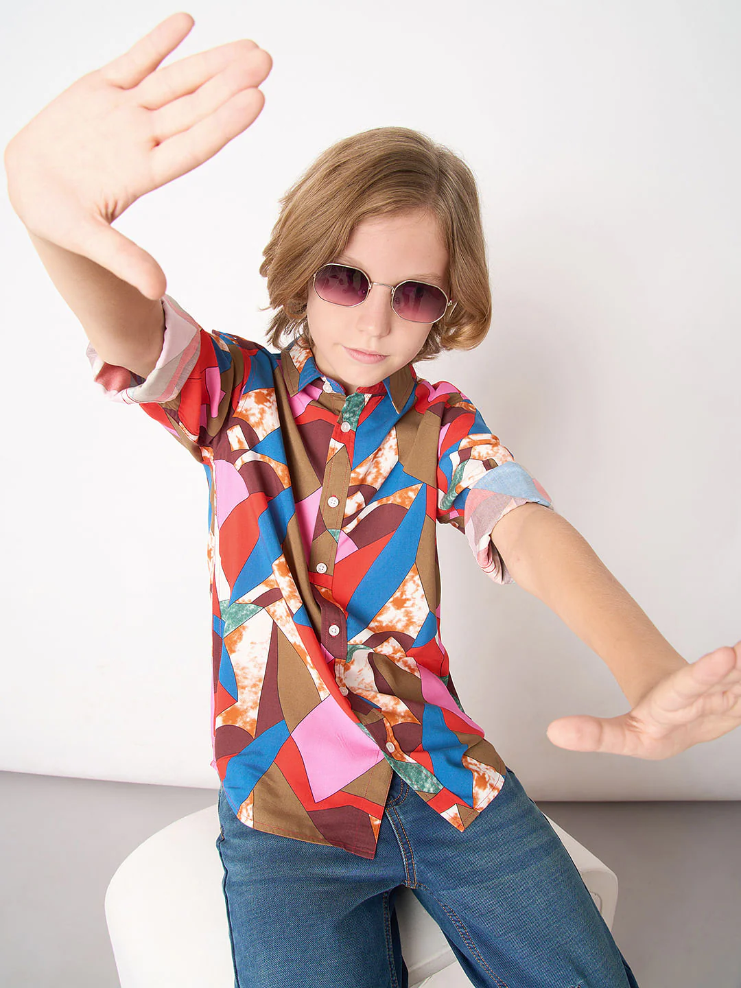 Boys Red Graffiti Print Shirt