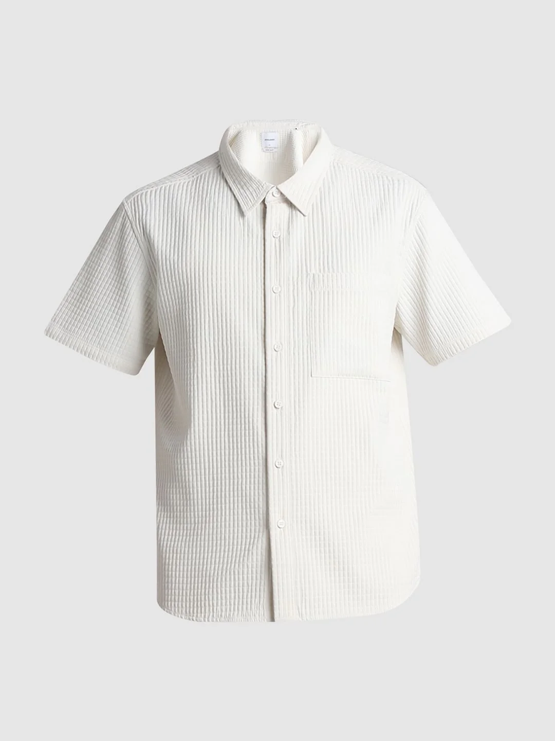 White Dobby Co-ord Set Shirt - Image 7
