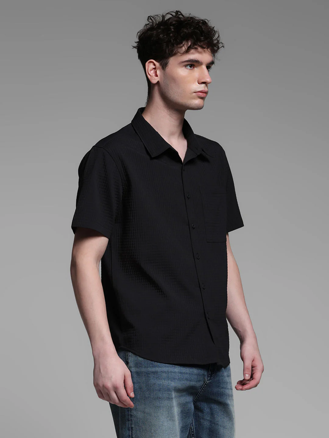 BLACK SHORT SLEEVES SHIRT - Image 3
