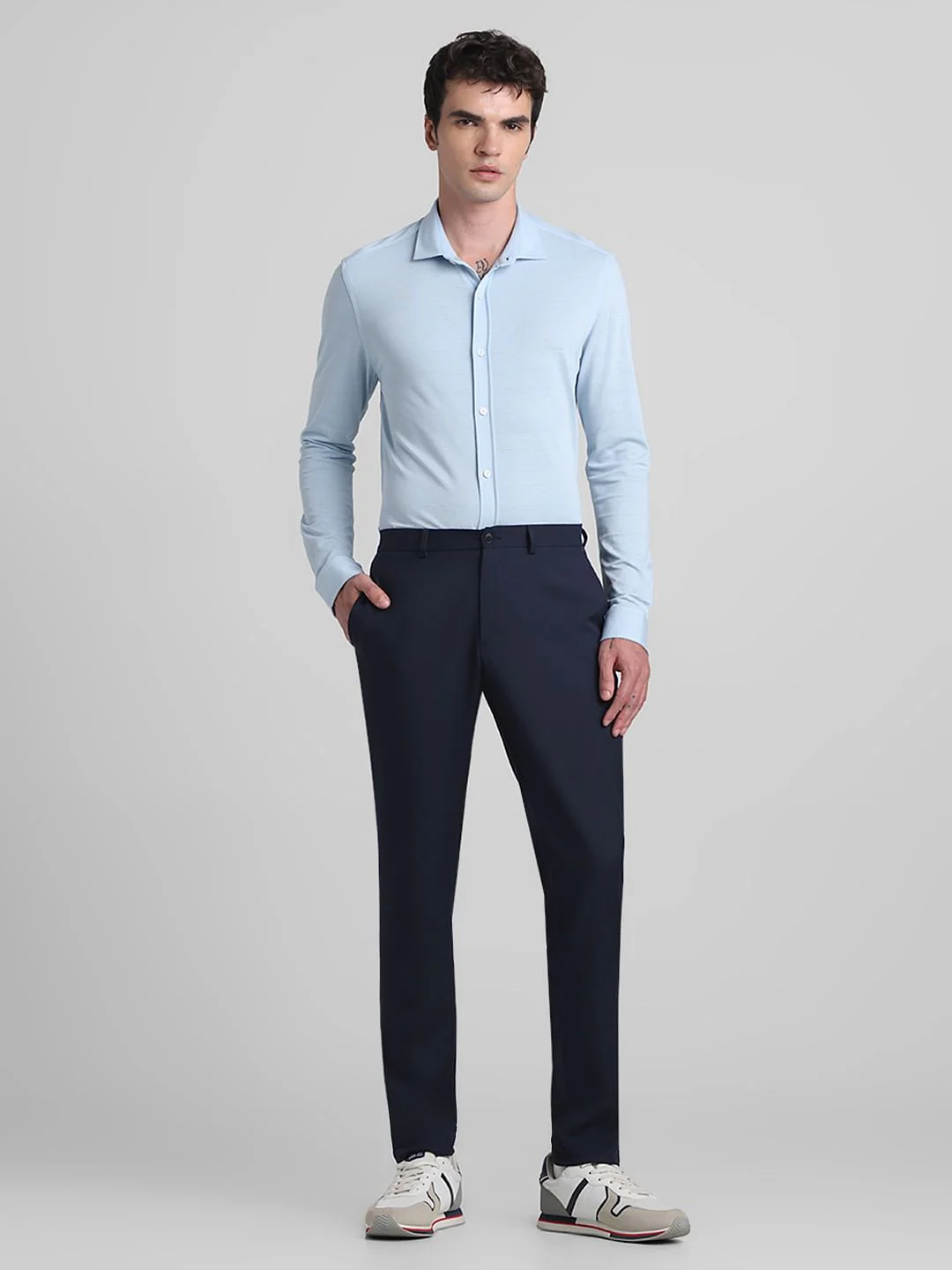 Light Blue Knitted Full Sleeves Shirt - Image 6