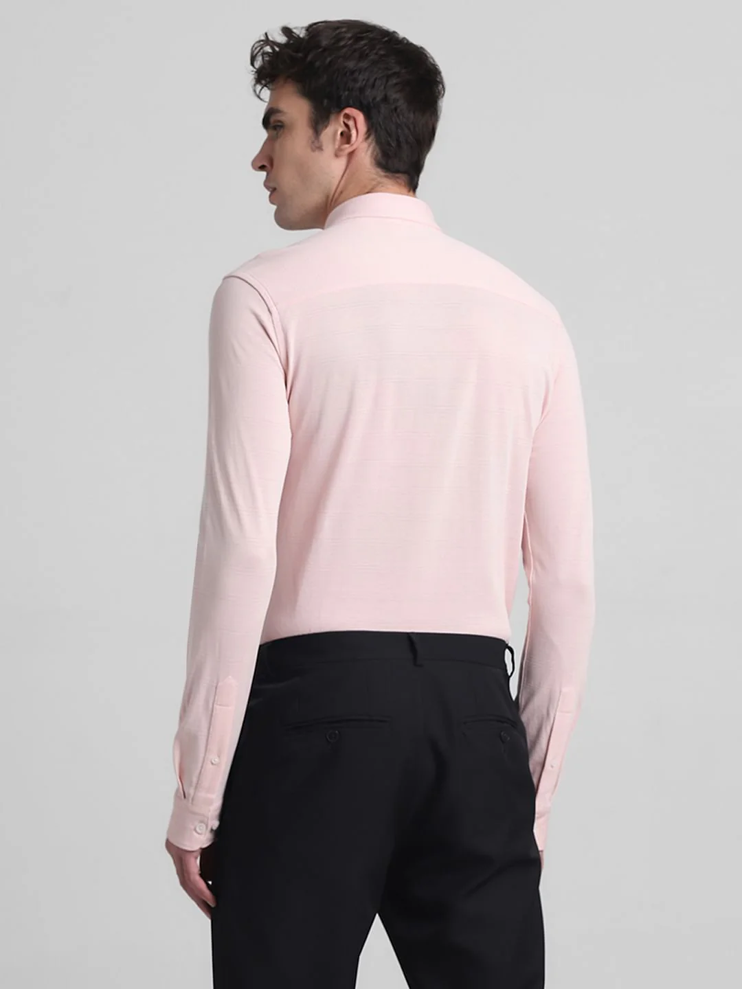 Light Pink Knitted Full Sleeves Shirt - Image 4