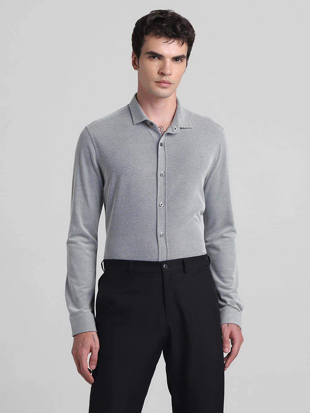 Black Dobby Full Sleeves Shirt - Image 2