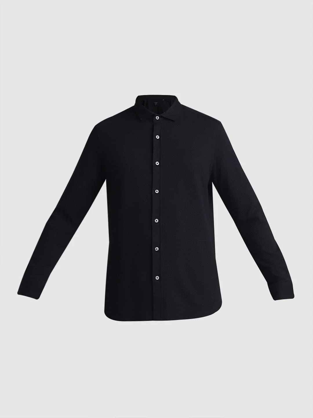 Black Knitted Full Sleeves Shirt - Image 7