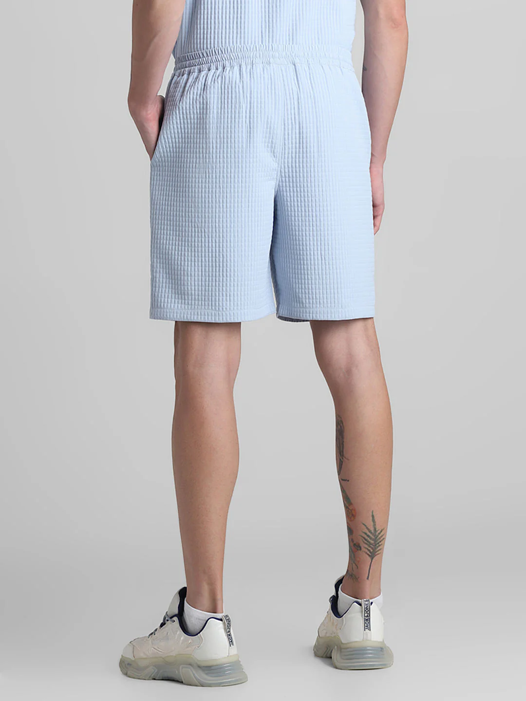 Blue Dobby Co-ord Set Shorts - Image 3