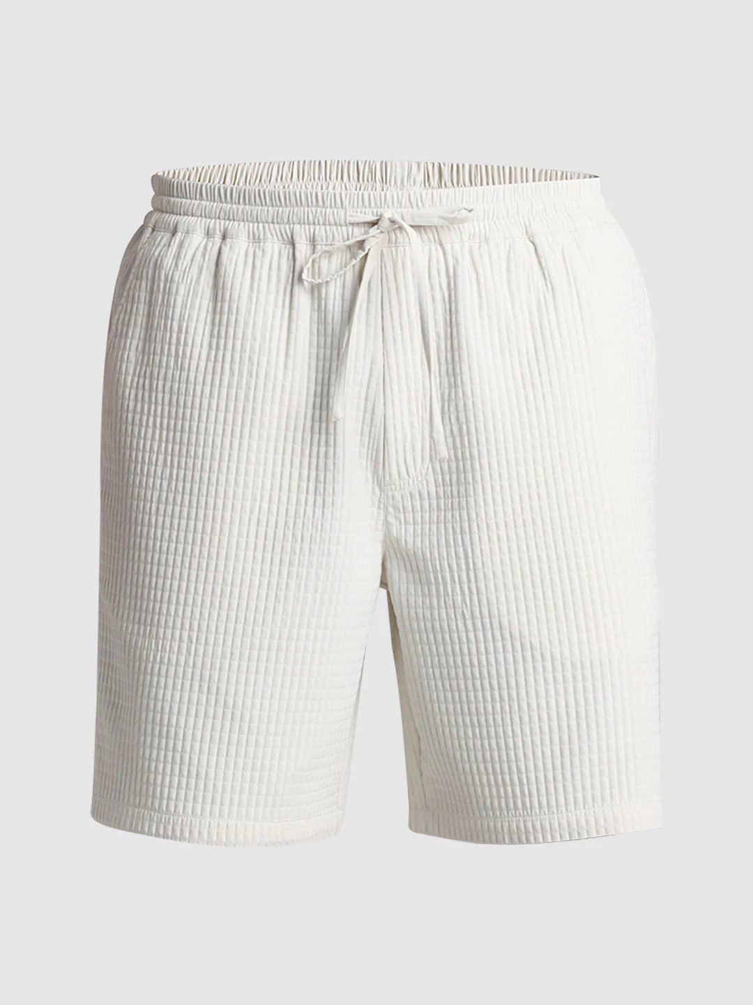 White Dobby Co-ord Set Shorts - Image 7
