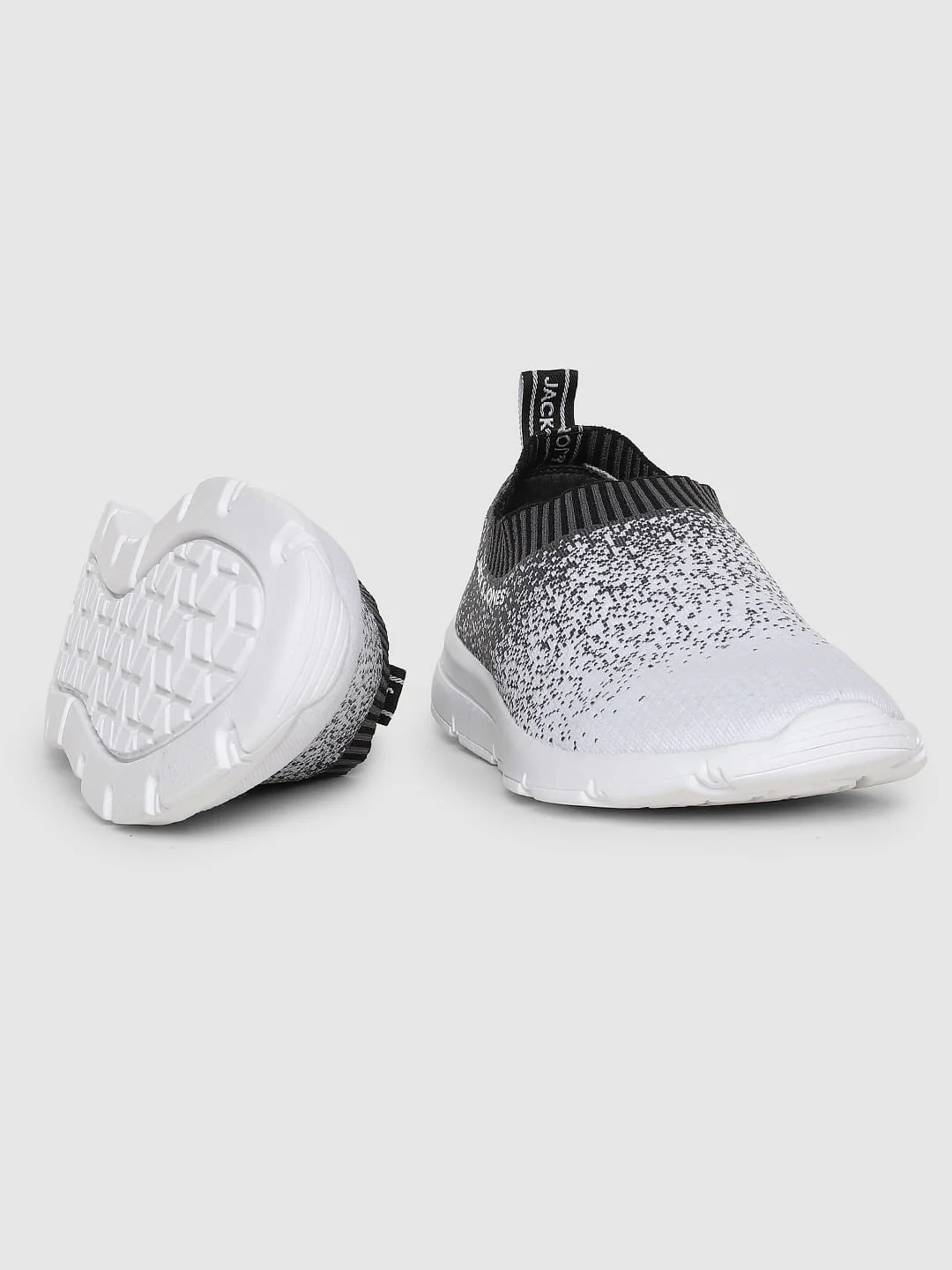 Grey Printed Slip On Sneakers