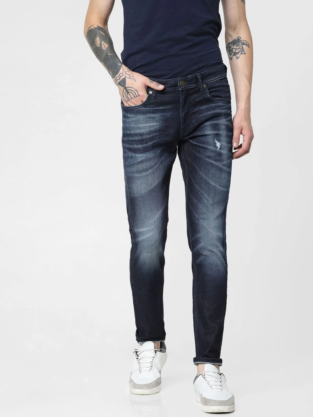 Dark Blue Low Rise Glenn Slim Fit Jeans - Image 2