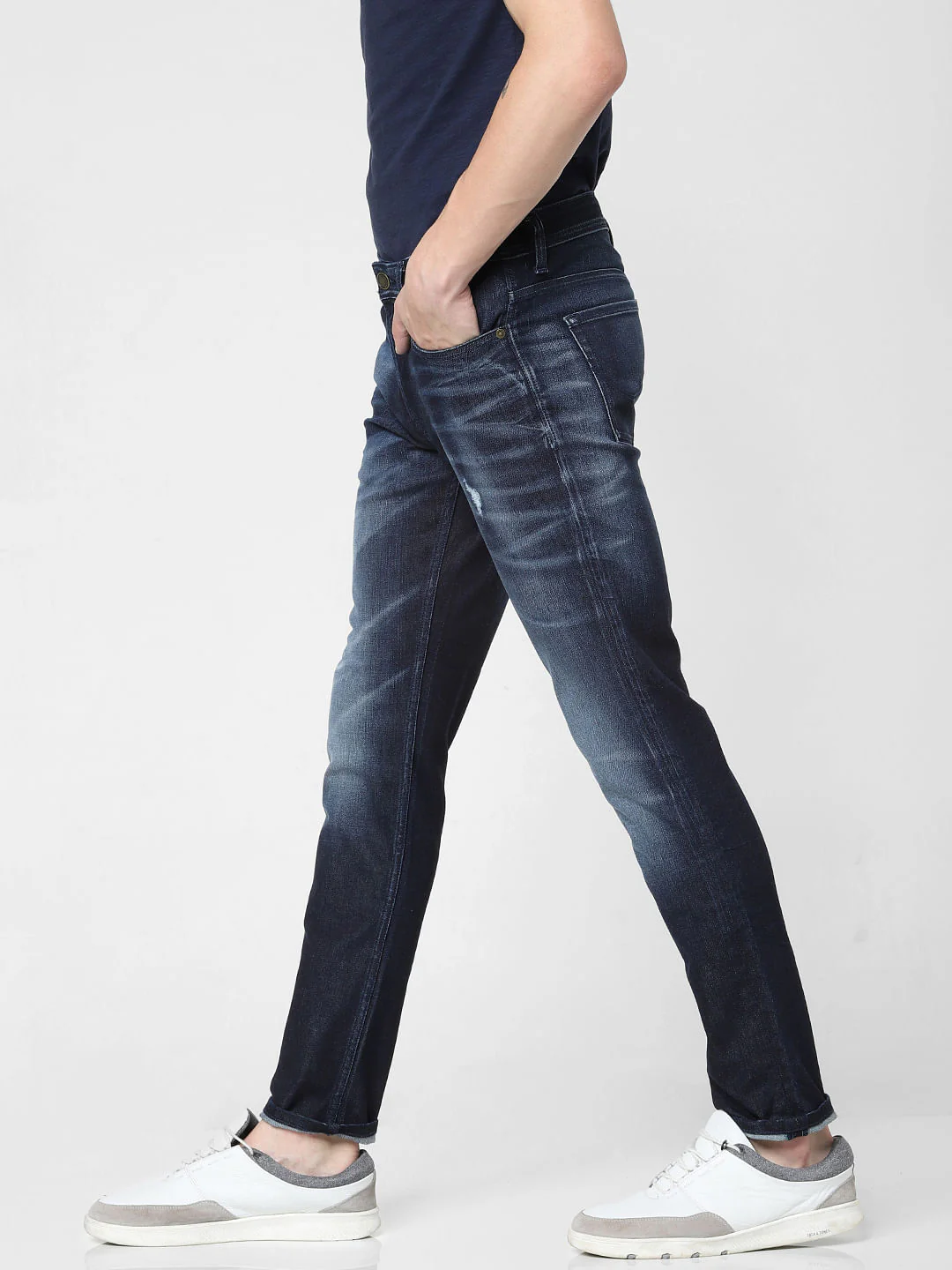 Dark Blue Low Rise Glenn Slim Fit Jeans - Image 3