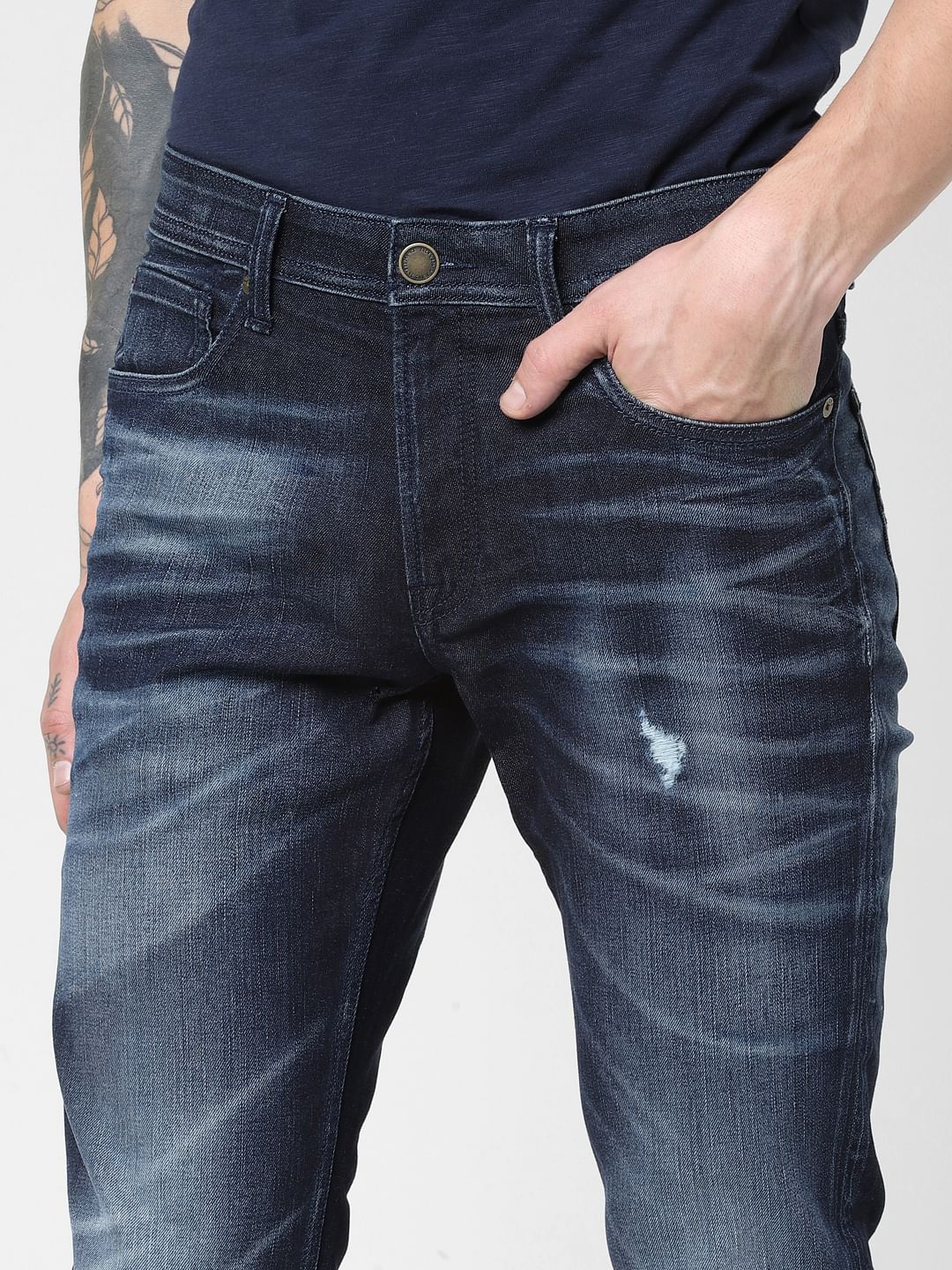 Dark Blue Low Rise Glenn Slim Fit Jeans - Image 5
