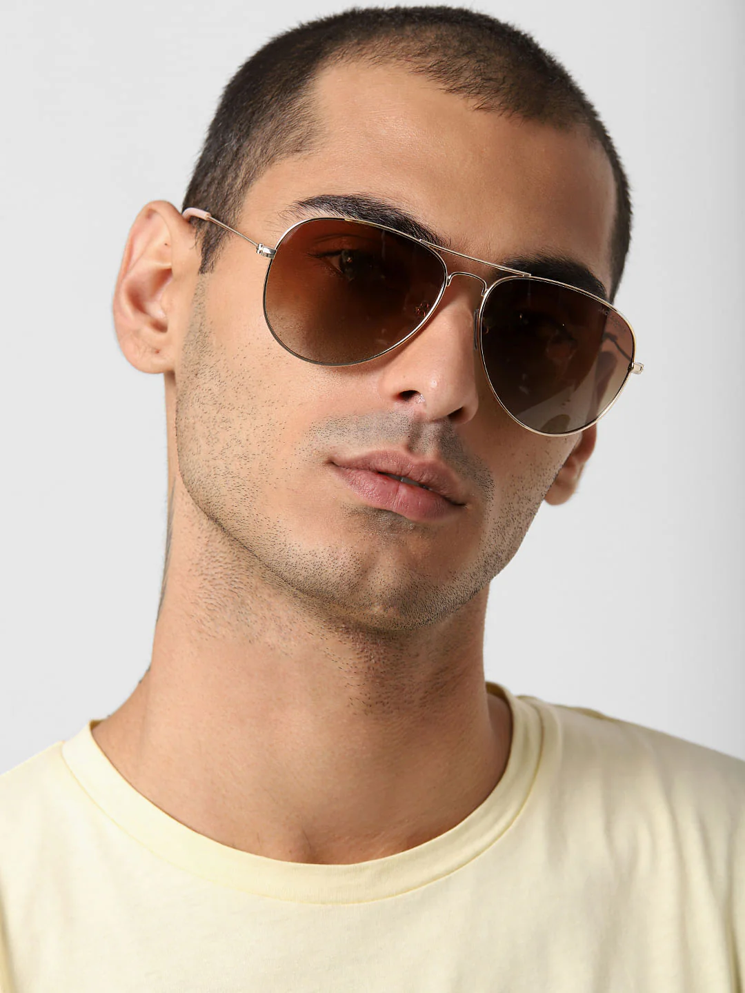 Brown Aviator Sunglasses