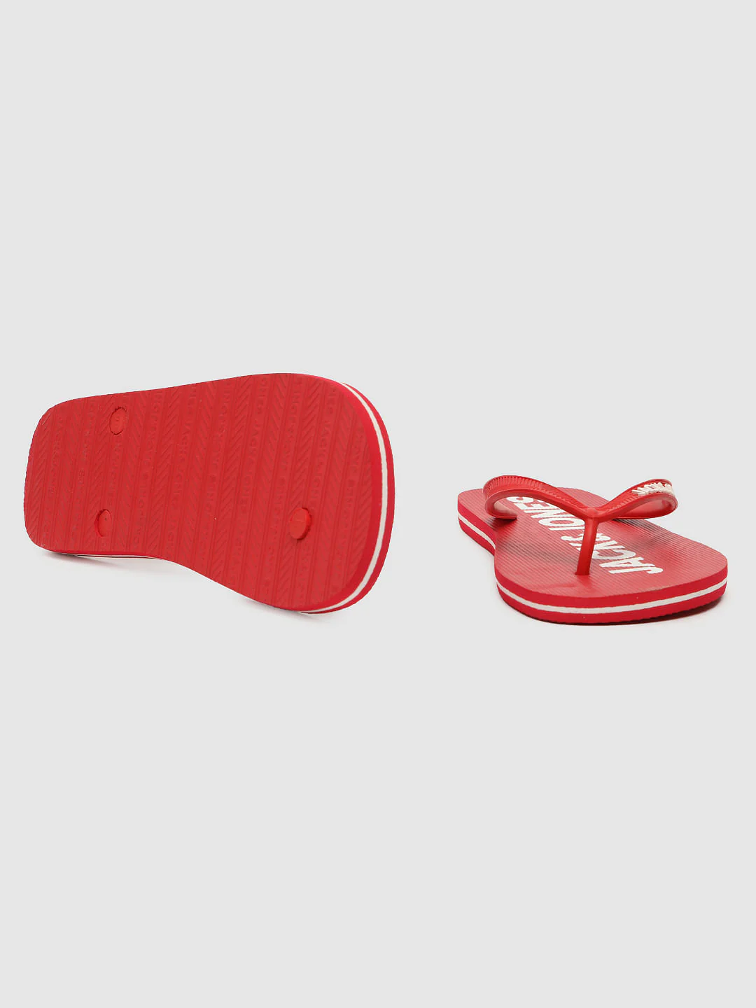 Red Logo Print Flip Flops - Image 4
