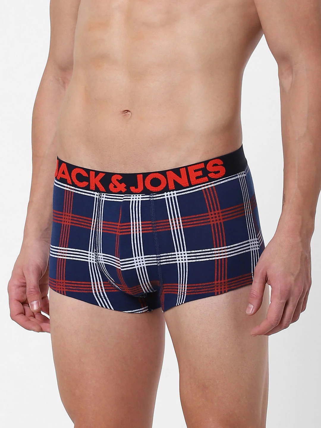 Dark Blue Check Brazilian Trunks - Image 2