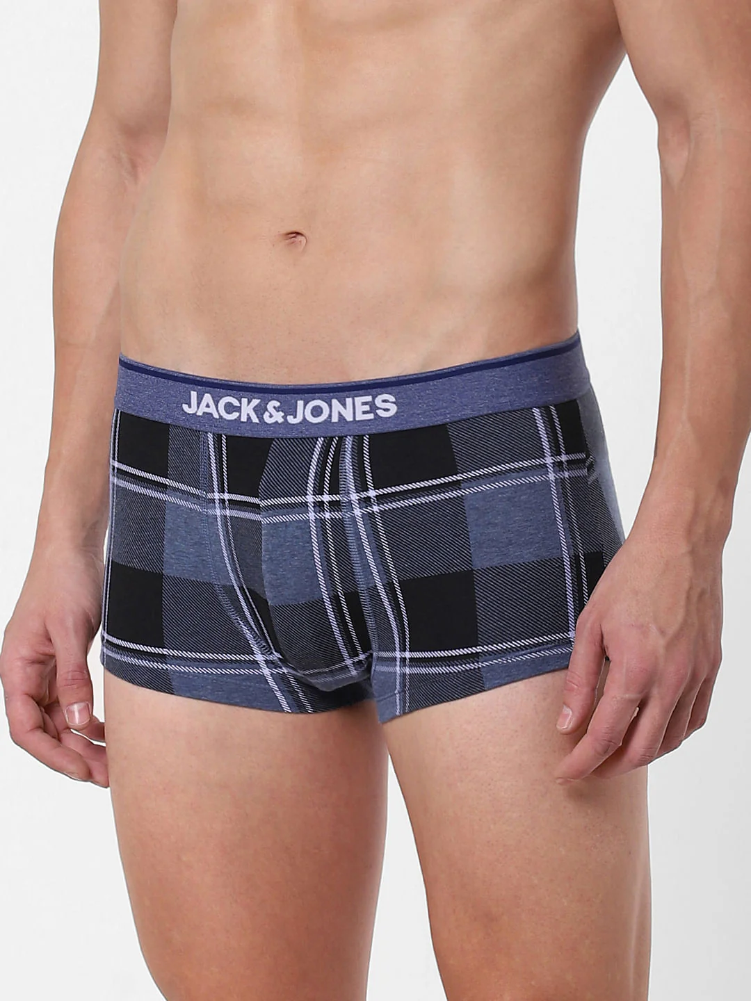 Blue Check Brazilian Trunks - Image 2