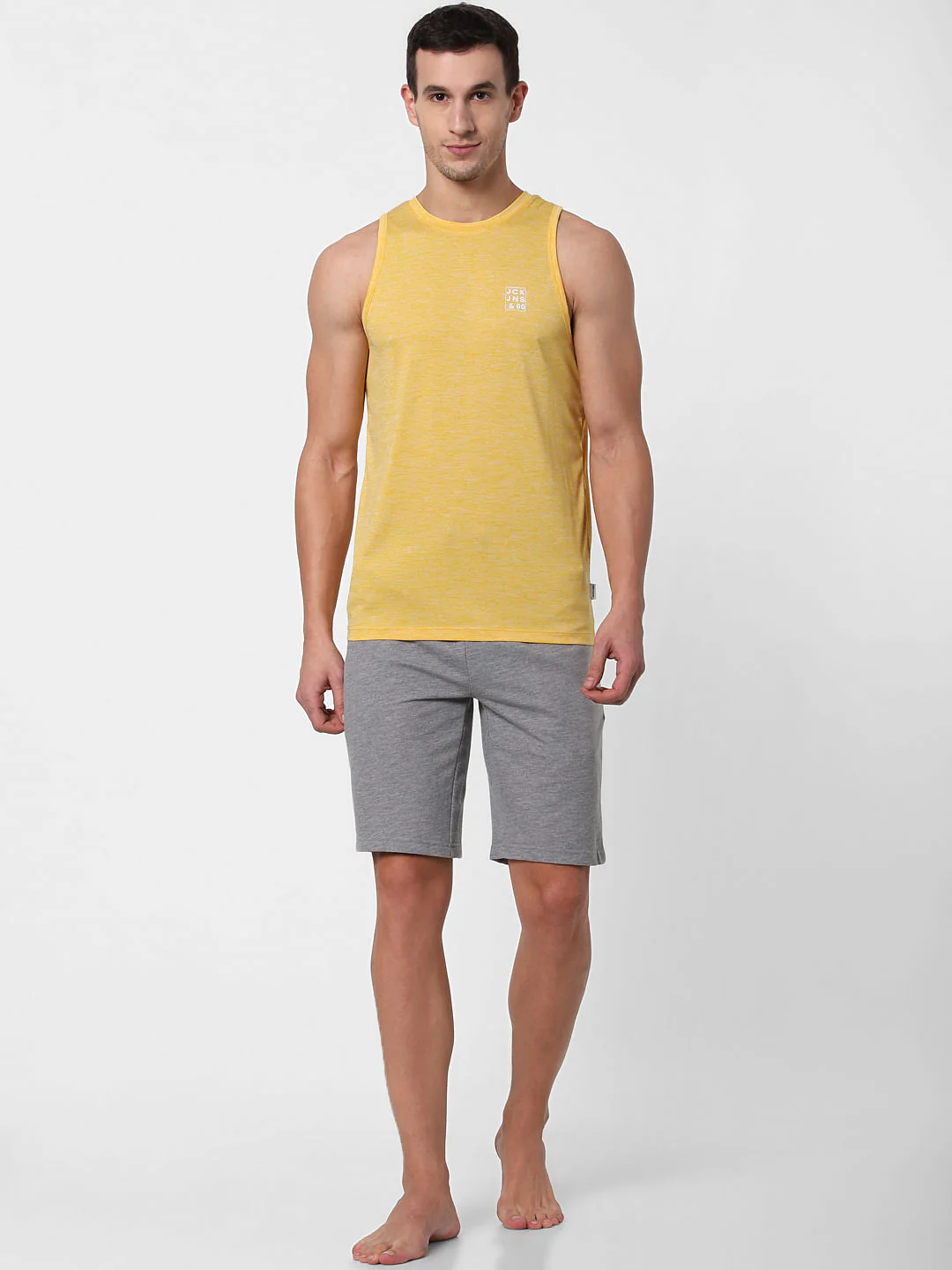 Yellow Back Printed Vest