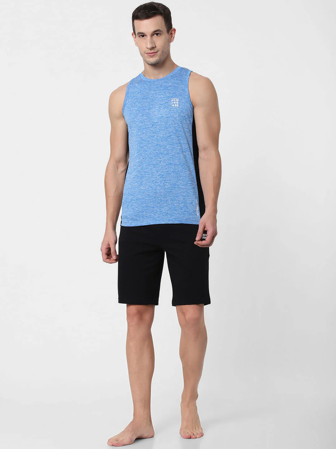 Blue Colourblocked Vest