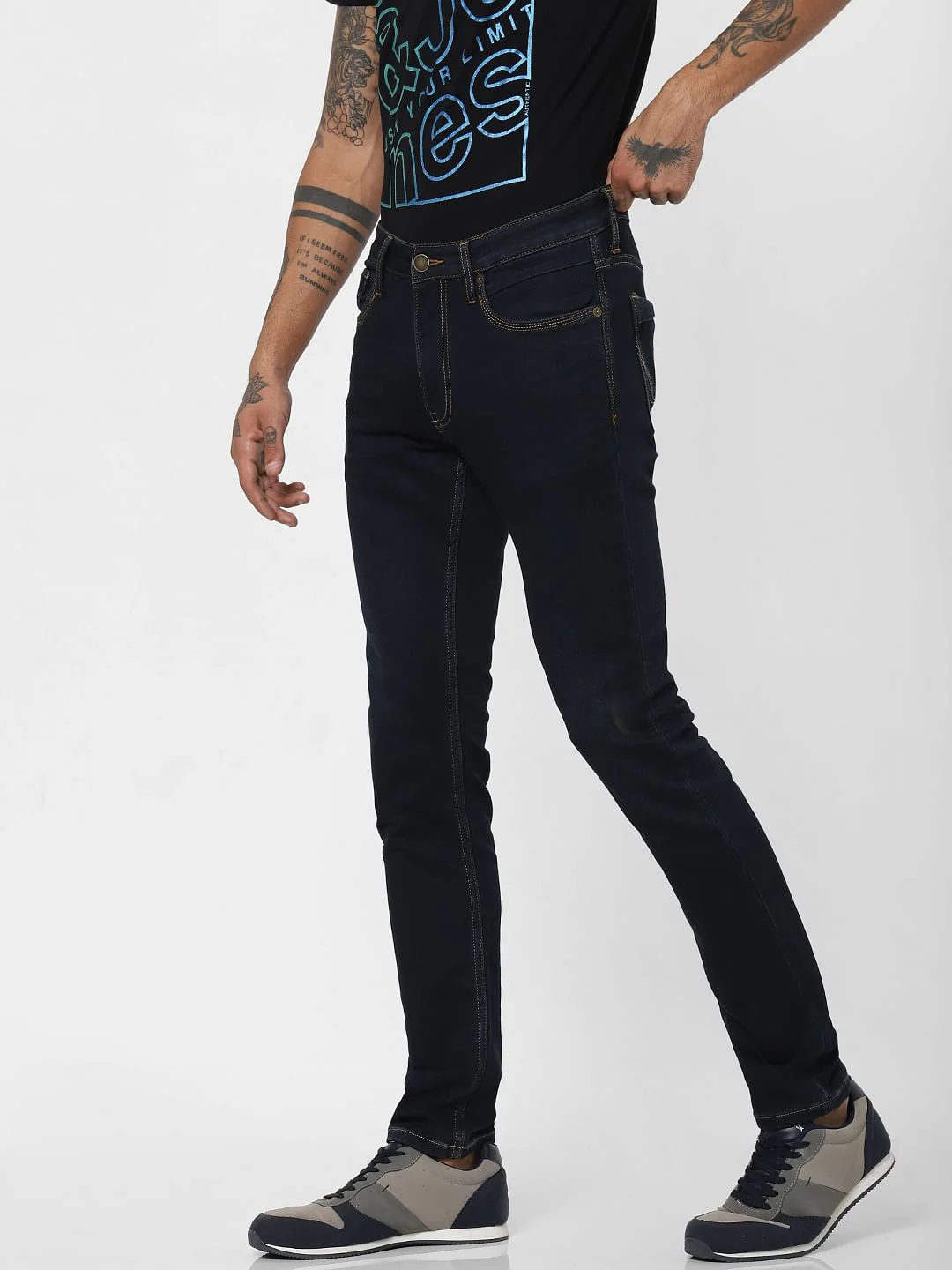 Dark Blue Low Rise Ben Skinny Fit Jeans - Image 3