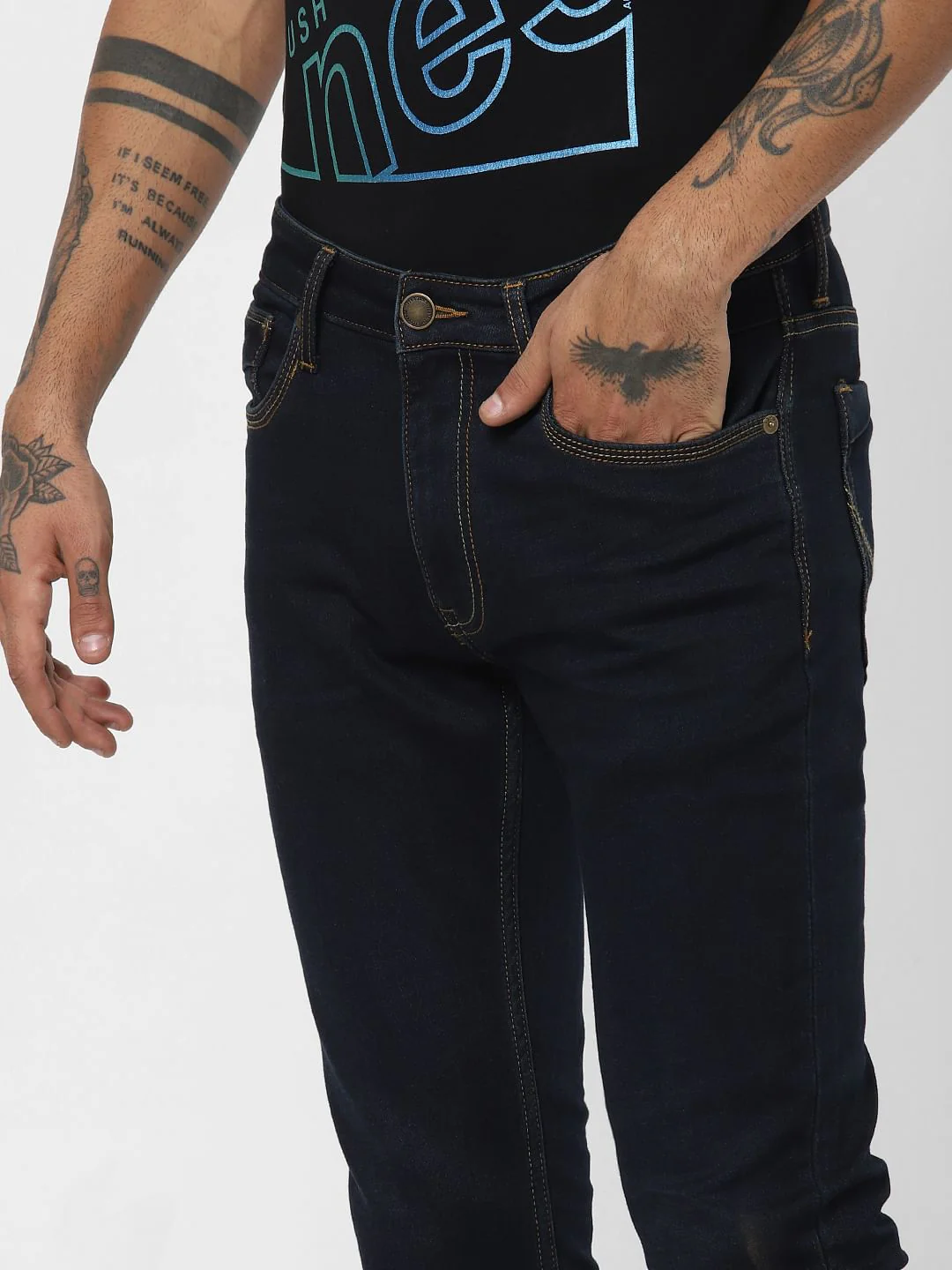 Dark Blue Low Rise Ben Skinny Fit Jeans - Image 5
