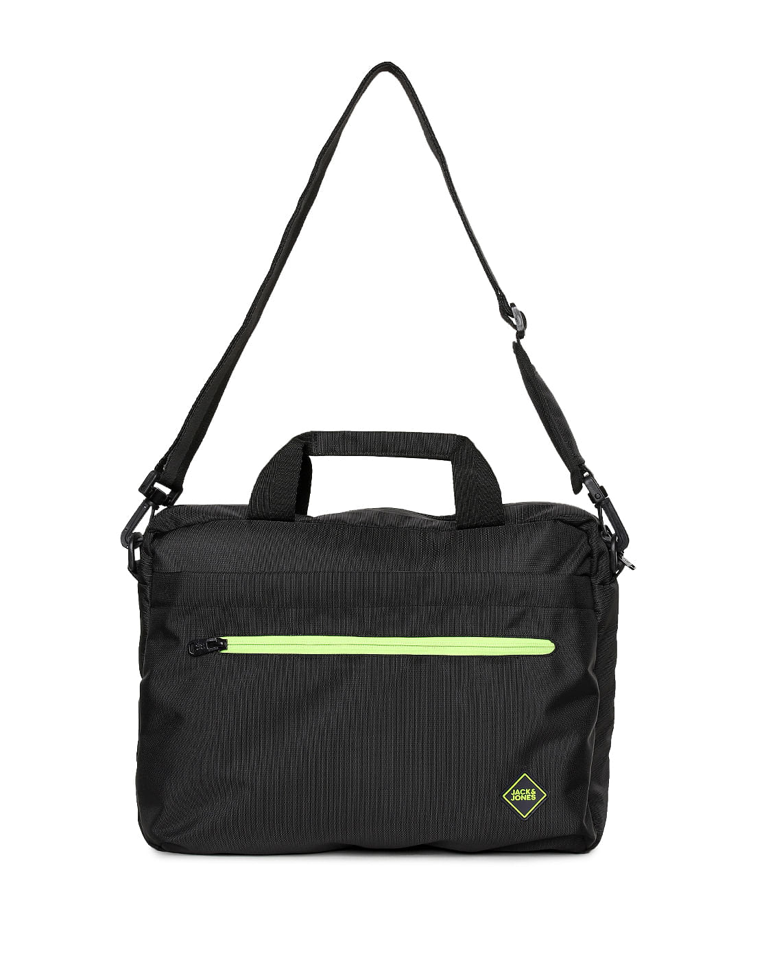 Black Logo Print Laptop Bag
