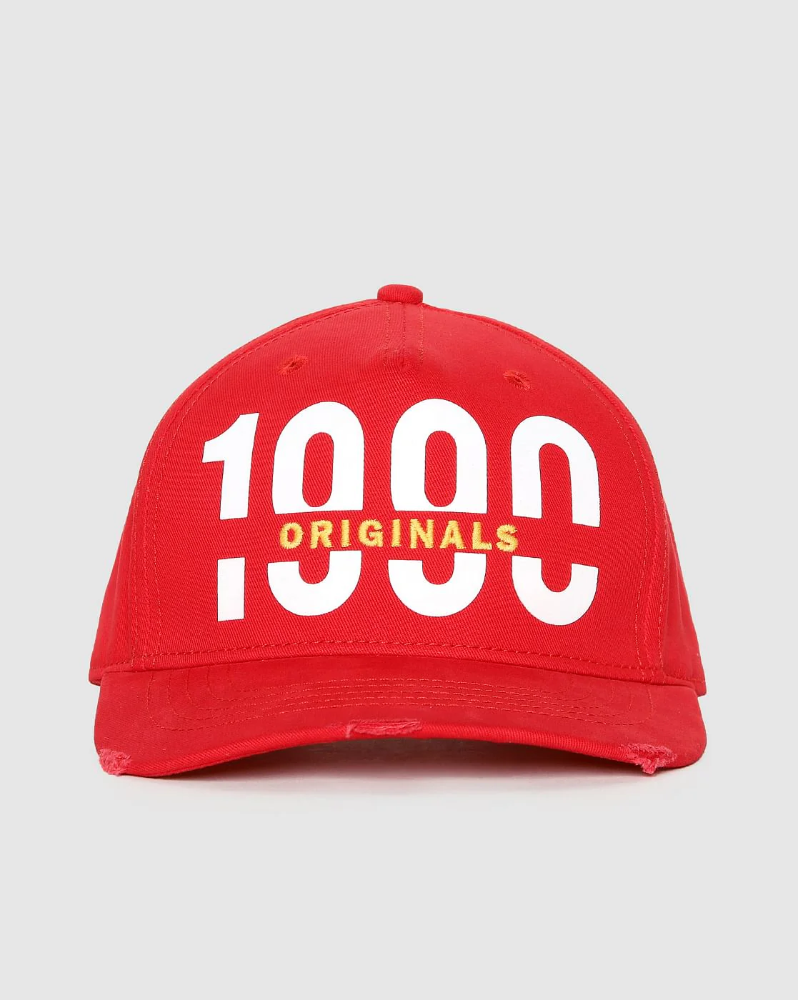Red Logo Print Baseball Cap