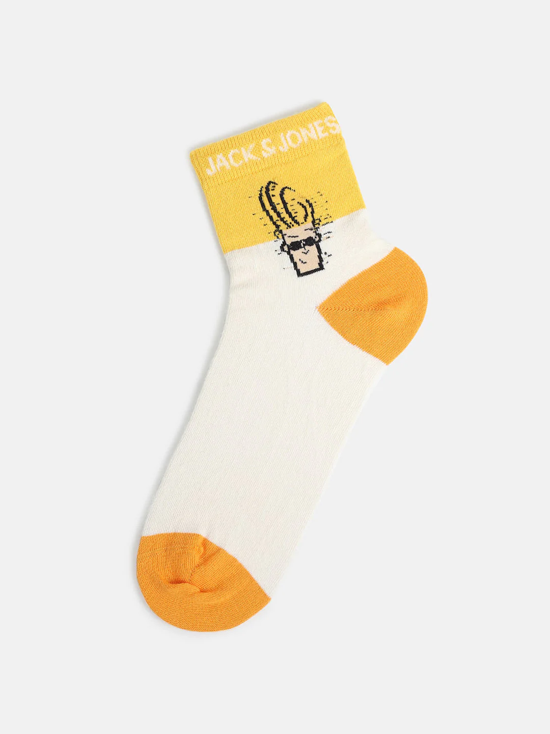 X Johnny Bravo White Colourblocked Mid Calf Length Socks - Image 4