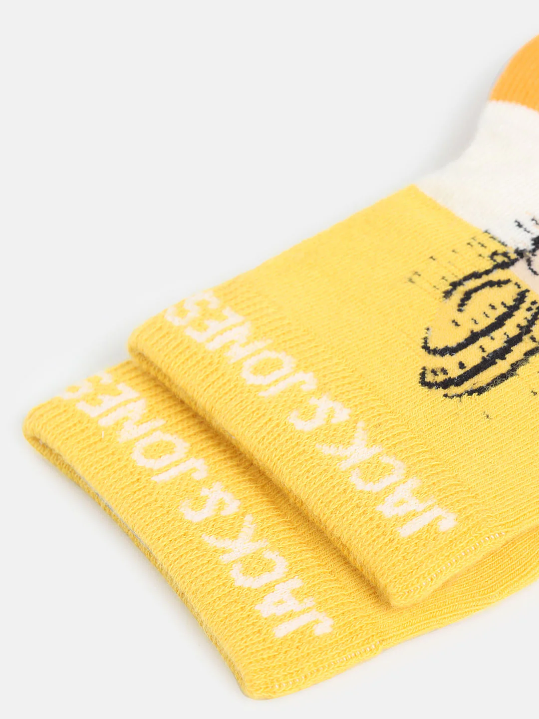 X Johnny Bravo White Colourblocked Mid Calf Length Socks - Image 5