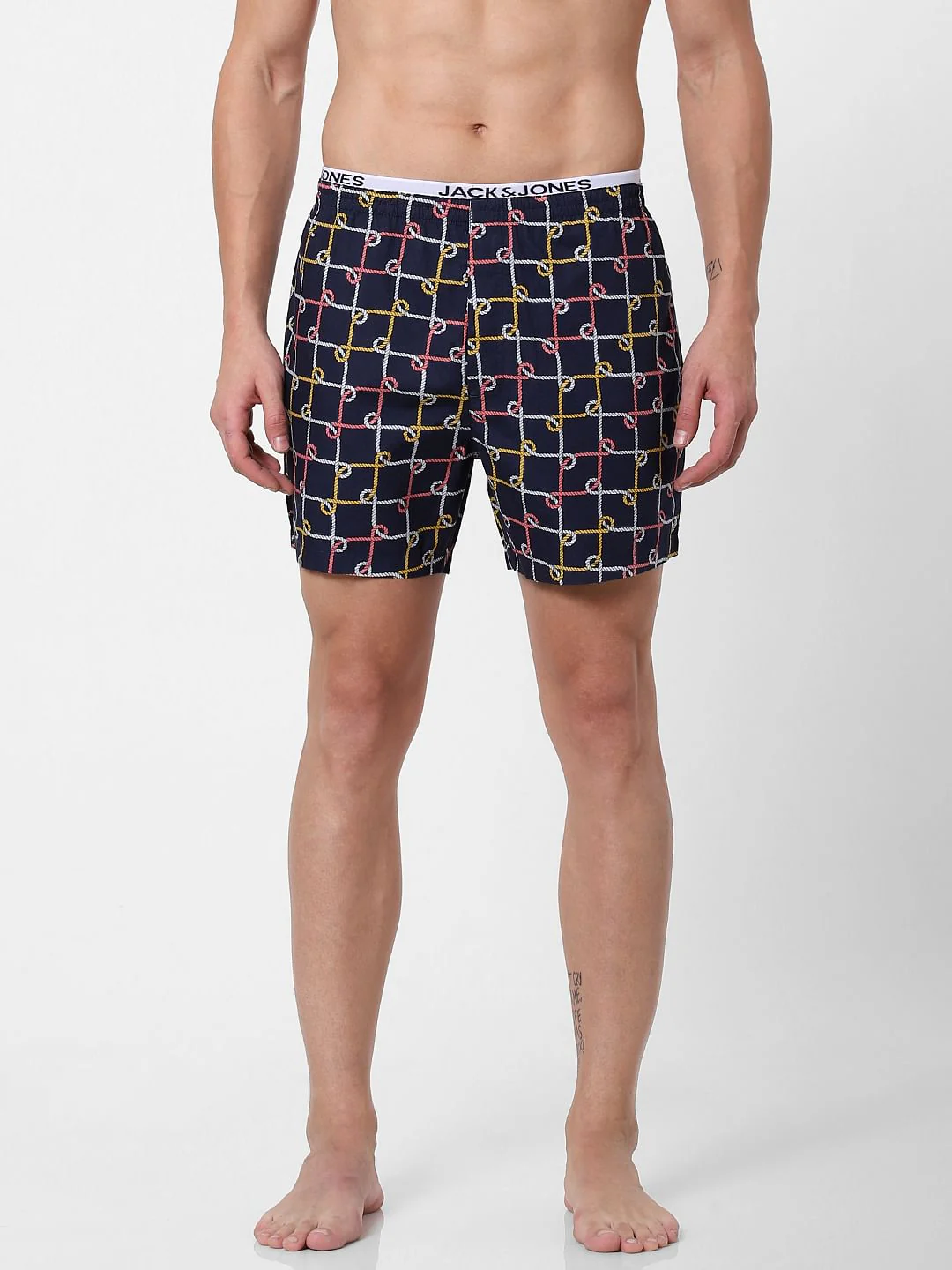 Dark Blue Rope Print Boxers