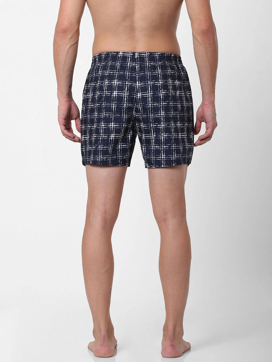 Navy Blue Check Boxers - Image 3
