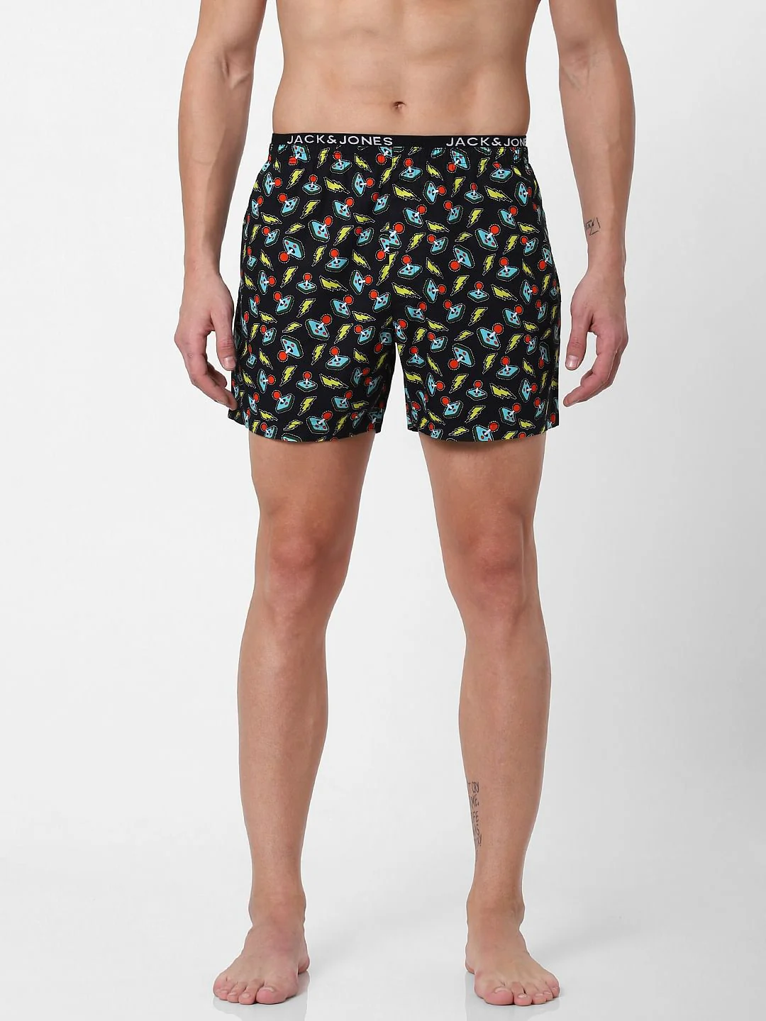 Black Graphic Print Boxers
